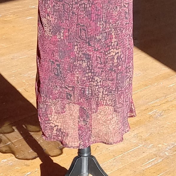 Burgundy and tan Shear two-piece dress set - Picture 9 of 11